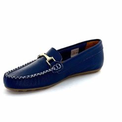 Ivoire0209b Ivoire 12052 Cuir Bleu Mocassins