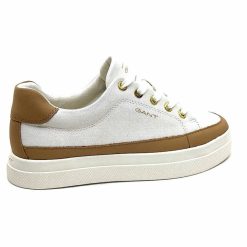 Gant Gant Avona Sneaker Textile Off White Cuir Marron Baskets