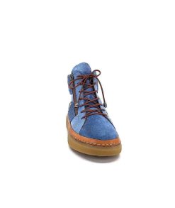 355-ivoire Ivoire 24721 Daim Bleu Bottines