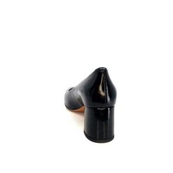 franco russo napoli fgr Ivoire 1601 Cuir Vernis Noir Escarpins