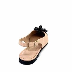 398-ivoire Ivoire M23099 Cuir Beige Noir Ballerines