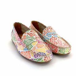 Ivoire0209b Ivoire 10322 Anilina Cuir Beige Multicolore Mocassins