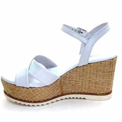 Nero Giardini Nerogiardini 410630 D7078 Cuir Raffia Blanc Plateformes