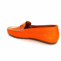 Ivoire0209b Ivoire 12052 Cuir Orange Mocassins