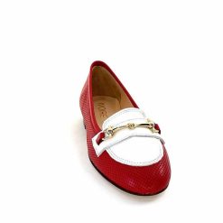 Ivoire0200 Ivoire 8002 For Cuir Rouge Blanc Ballerines