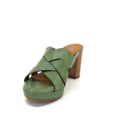 Ivoire0399a Ivoire 6080 Cuir Vert Olive Mules