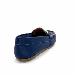 Ivoire0209b Ivoire 12052 Cuir Bleu Mocassins