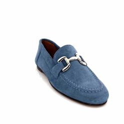 Ivoire0209b Ivoire 12807 Daim Bleu Jeans Mocassins