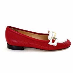 Ivoire0200 Ivoire 8002 For Cuir Rouge Blanc Ballerines