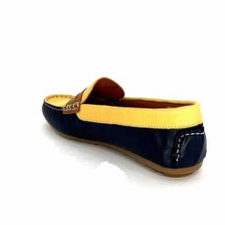 Ivoire0209b Ivoire 10322 Sauvage Cuir Bleu Marine Jaune Marron Mocassins