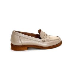 elisa lanci - lady shoes Ivoire Elsa N252 Cuir Beige Nacre Mocassins