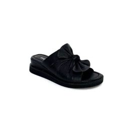 Ivoire-354 Ivoire 107911 Cuir Noir Mules