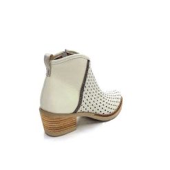 MKD Mkd Ferial Cuir Creme Blanc Bottines Ete