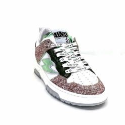 Semerdjian Semerdjian Smr Chita 11377 Cuir Blanc Glitter Rose Vert Baskets