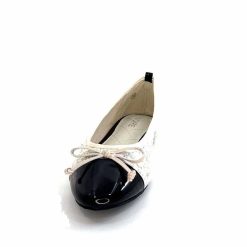 Ivoire0317a Ivoire 2204108 Textile Blanc Vernis Noir Ballerines