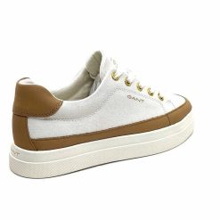 Gant Gant Avona Sneaker Textile Off White Cuir Marron Baskets