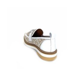 Philippe Morvan Philippe Morvan 6120 Cuir Blanc Raffia Blanc Beige Mocassins