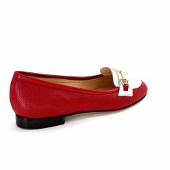 Ivoire0200 Ivoire 8002 For Cuir Rouge Blanc Ballerines