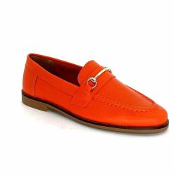 Ivoire0209b Ivoire 12646 Cuir Orange Mocassins