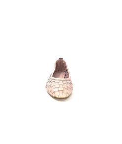 355-ivoire Ivoire 35.45.E201 Cuir Rose Ballerines