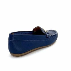 Ivoire0209b Ivoire 12052 Cuir Bleu Mocassins