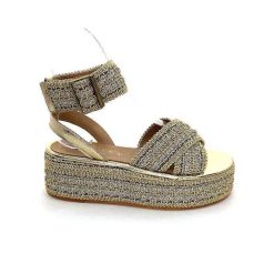 Ivoire0467a Fiorina S213 Flo 699 Raffia Dore Strass Plateformes