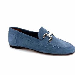 Ivoire0209b Ivoire 12807 Daim Bleu Jeans Mocassins