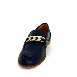 Ivoire0209b Ivoire 12779 Cuir Bleu Marine Mocassins