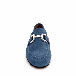 Ivoire0209b Ivoire 12807 Daim Bleu Jeans Mocassins