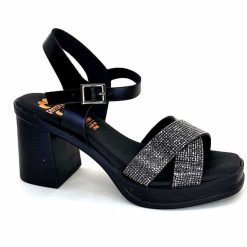 Porronet Porronet Fi 2973 Cuir Noir Strass Noir Sandales