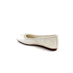 Requin Reqins Hello Cuir Blanc Dore Ballerines