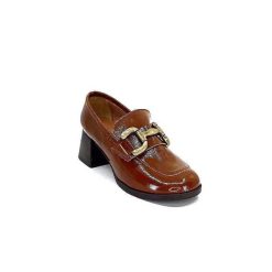 We Do Ivoire 11301A Cuir Vernis Marron Mocassins