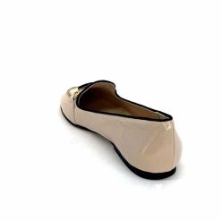 Ivoire0532 Ivoire G771-21 Cuir Vernis Creme Noir Ballerines