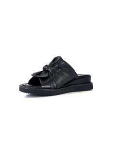 Ivoire-354 Ivoire 107911 Cuir Noir Mules