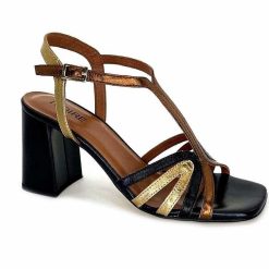 Ivoire0352 Ivoire K252 Mare 2 Cuir Noir Bronze Sandales