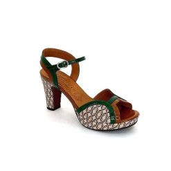 Chie Mihara Chie Mihara Eny Cuir Vert Marron Beige Sandales