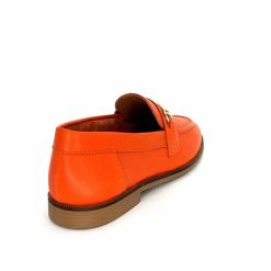 Ivoire0209b Ivoire 12646 Cuir Orange Mocassins