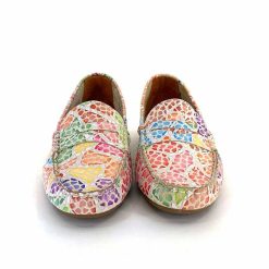 Ivoire0209b Ivoire 10322 Anilina Cuir Beige Multicolore Mocassins