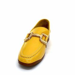 382-ivoire Ivoire 30303 Cuir Vernis Jaune Mocassins