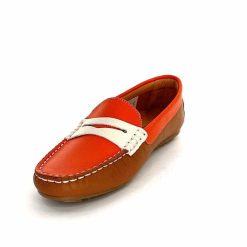 Ivoire0209b Ivoire 10322 Sauvage Cuir Orange Marron Beige Mocassins