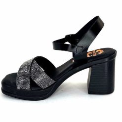 Porronet Porronet Fi 2973 Cuir Noir Strass Noir Sandales