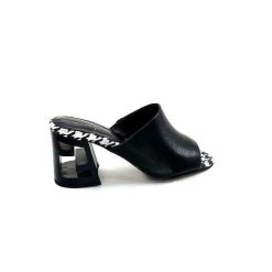 Elue Par Nous Metamorfose Rable Cuir Noir Blanc Mules