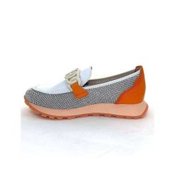 Hispanitas Hispanitas Hv 243461 Cuir Blanc Orange Mocassins