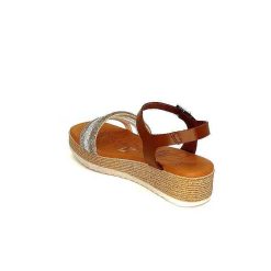 oh my sandals - innova footwear Ivoire 5434 Cuir Marron Strass Beige Plateformes