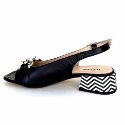 Ivoire0352 Ivoire K254 Lena Cucita Cuir Noir Sandales