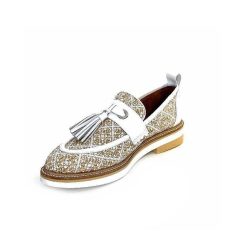 Philippe Morvan Philippe Morvan 6120 Cuir Blanc Raffia Blanc Beige Mocassins