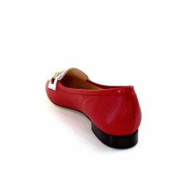 Ivoire0200 Ivoire 8002 For Cuir Rouge Blanc Ballerines