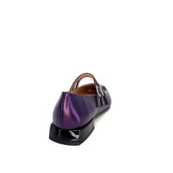 Dansi Dansi 5702 Cuir Metallique Violet Ballerines