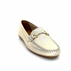 Ivoire0209b Ivoire 12052 Cuir Platine Dore Mocassins