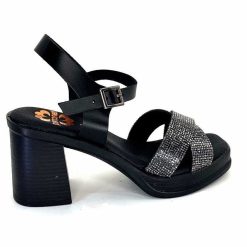 Porronet Porronet Fi 2973 Cuir Noir Strass Noir Sandales